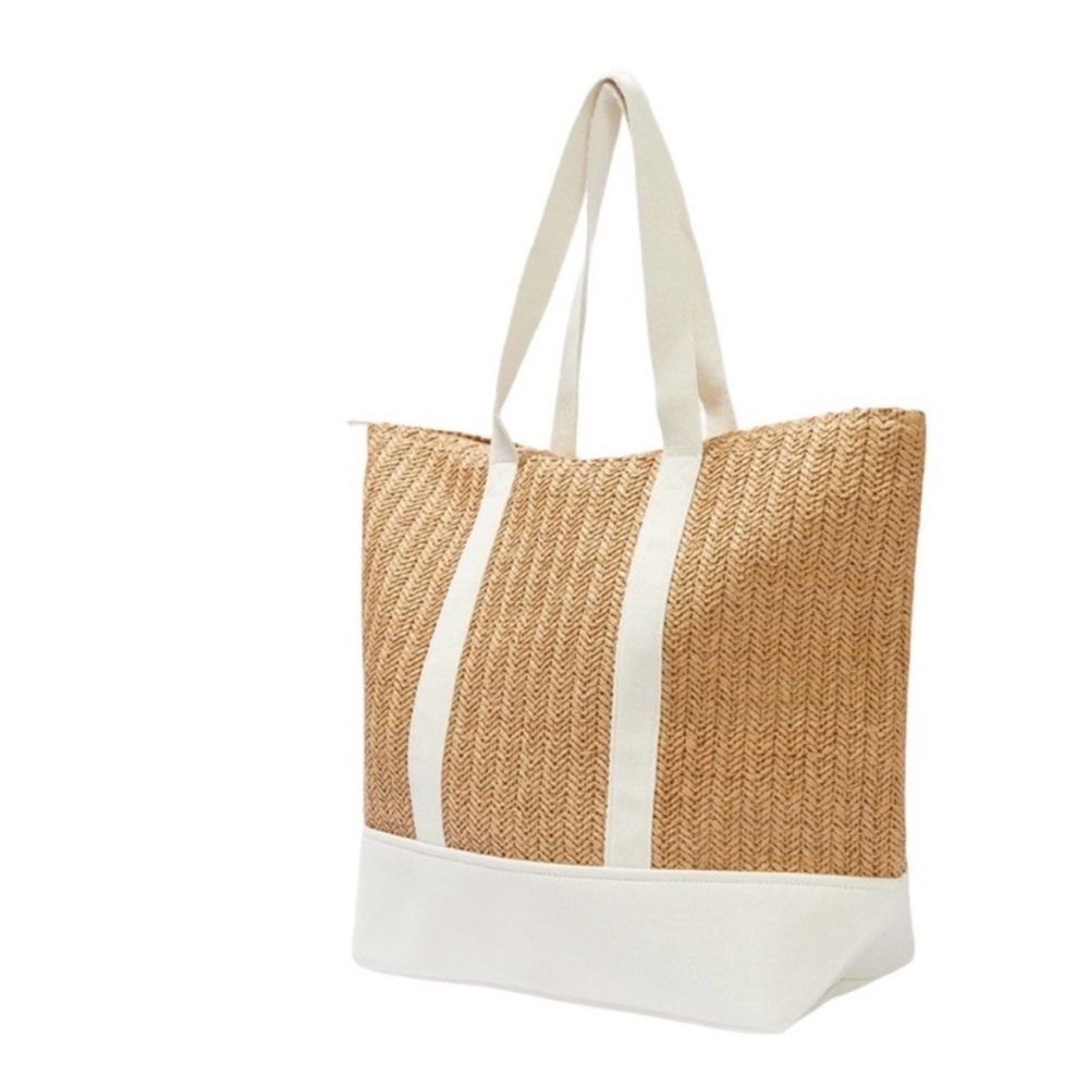 Show Me Your Mumu One Size Slouchy Beach Sunseeker Tote Canvas & Straw NWT